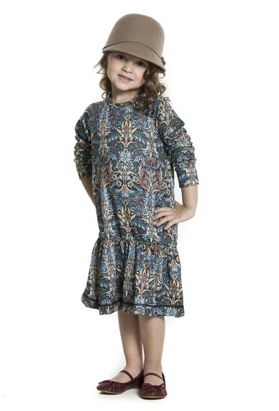 Tee Match - VESTIDO TRICOT KIDS ETNICO BLUE